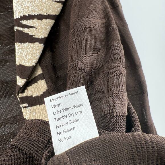 Ming Wang Cardigan Blazer Jacket Size Extra Small Brown Zebra Knit Career Office - Picture 14 of 15